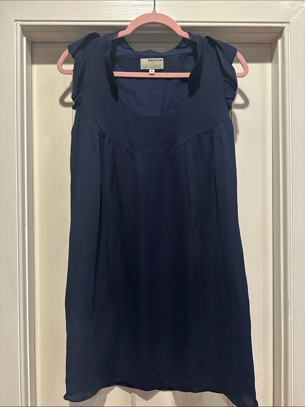 Mango Navy Sleeveless Mini Dress with Scoop Neck